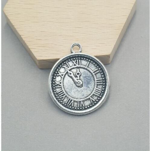 Hot sell 7pcs Antique Silver Tone Clock Charms Watch pendant beads 28x24mm