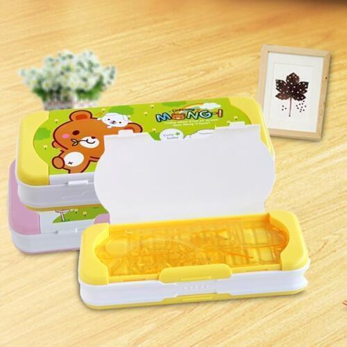 Kawaii Cartoon multi-function stationery box Childrens three-story large-capacity cute pencil case student pen box 95585