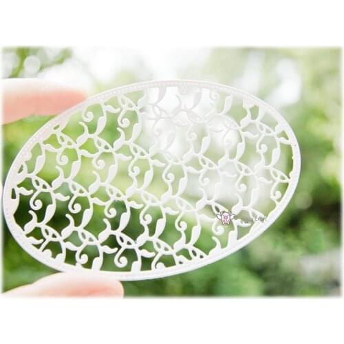 Mmao Crafts Metal Steel Cutting Dies New Leaf pattern oval frame Stencil For DIY Scrapbooking Paper/photo Cards Embossing Dies
