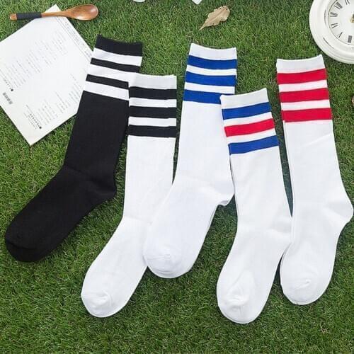 New Men/Women 3 Three Stripes Cotton Socks Retro Old School Hiphop Skate Long Short Meias Harajuku White Black Winter Cool