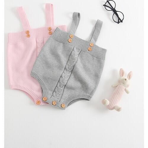 Newborn Baby Girls Clothes Toddler Baby Jumpsuit Spring Knitted Infant Rompers Overalls Baby Rompers Princess Kids Clothes