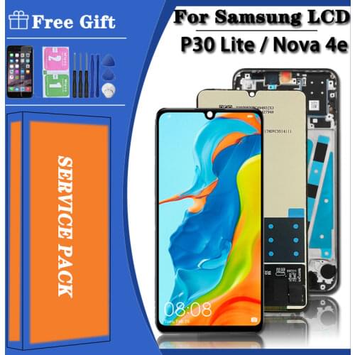Original LCD With Frame For HUAWEI P30 Lite LCD Display Screen For HUAWEI P30 Lite Screen Nova 4e MAR-LX1 LX2 AL01