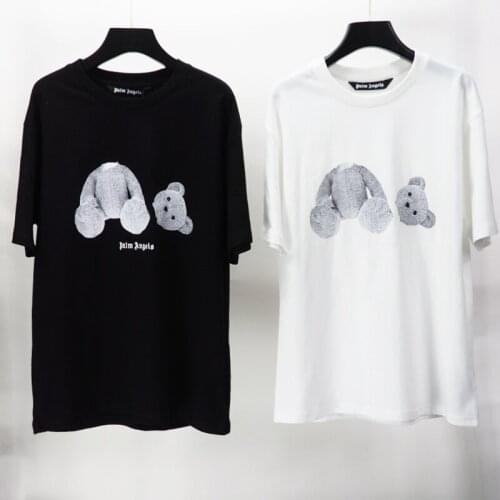 Palm Angels 22SS letter patterns cartoon little bear men women lovers couple models fashion cotton casual short sleeve t shirt