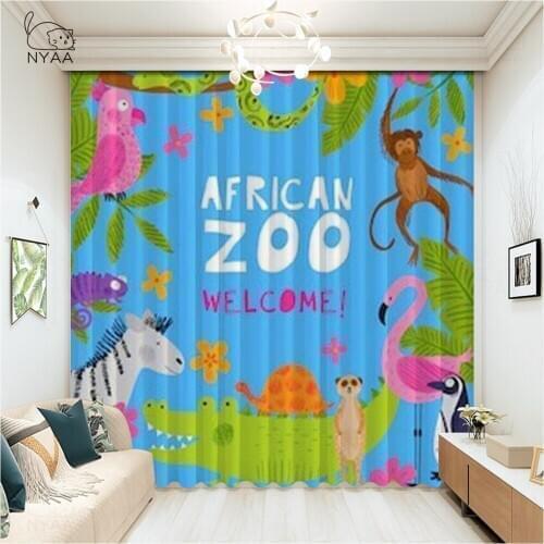 Stylish Watercolored Flamingo Interior Curtains Cartoon Short Kitchen Curtain Floral Panels Japanese Curtains Micro Shading