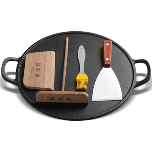 Evenly heated pancake pan, cast iron pan, oil proof non stick pan, household thickened pan, pan, uncoated frying pan