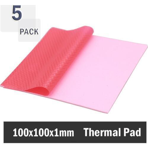 5pcs Lot 100mmx100mmx1mm GPU CPU Heatsink Cooling Thermal Conductive Silicone Pad