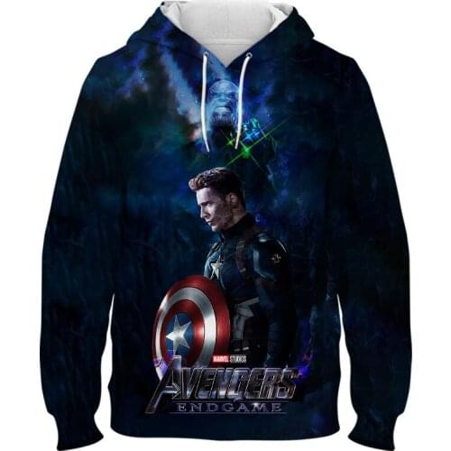 Sweatshirt With Hood Men Marvel Hero Captain America 3D Print Cool Womens Hoodies Long Sleeve Spring Boy Girl Kids Clothing