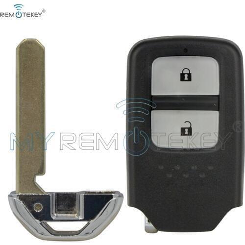 Remtekey 2 button smart key shell case with emergency key For Honda Accord CRV