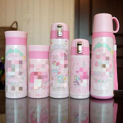 New Cute Cartoon Stainless Steel Vacuum Flask Student Outdoor Travel Portable Thermos Cups Girls Home Leakproof Kettle Cup Gifts