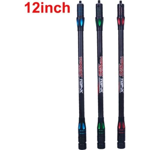 12 inch Archery Balance Rod Side Rod Compound Recurve Bow Stabilizer Bar Disconnect Damping Bow Adapter Carbon Dampener Weight