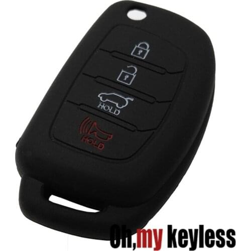 20pcs/lot 3 4 Button Silicone car key cover for hyundai santa fe sonata flip remote key shell fob