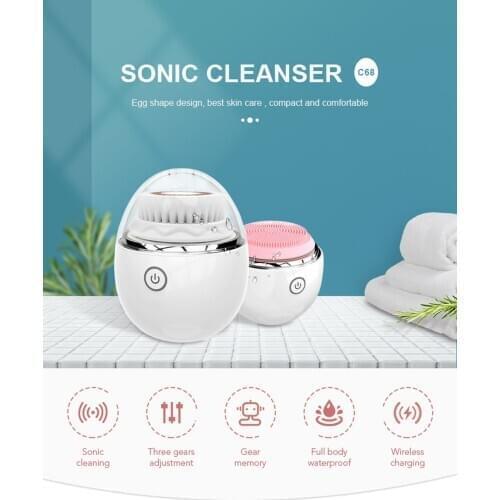 3 Modes Electric Facial Cleansing Brush Silicone Sonic Face Cleaner Deep Pore Cleaning Skin Massager Face Cleansing Brush Device