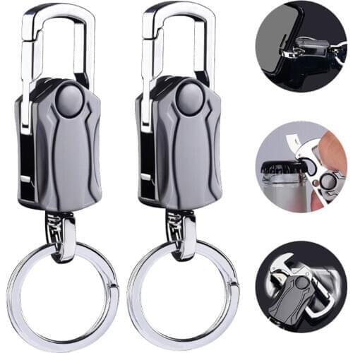 4-in-1 Creative Multi-Function Knife Fingertip Gyroscope Car Keychain Waist Key Pendant Keyring Bottle Opener Keychain