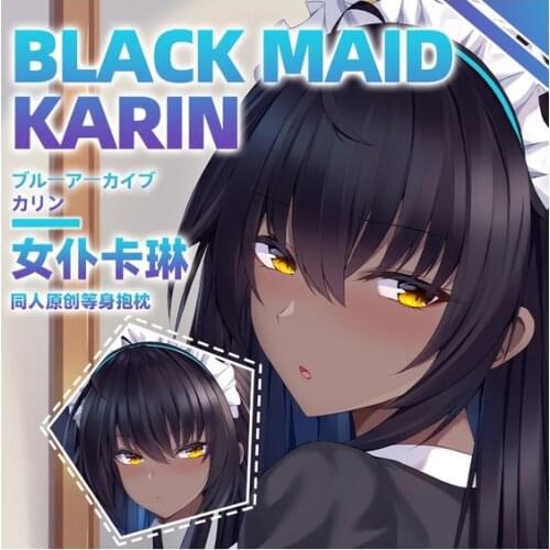 Anime Blue Archive Black Maid Karin Cosplay Dakimakura Hugging Body Pillow Case Japanese Otaku Loli Pillow Cushion Cover Gifts