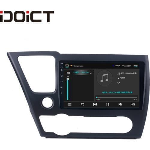 IDOICT Android 9.1 2.5D Car DVD Player GPS Navigation Multimedia For Honda Civic 2012 Radio car stereo BT