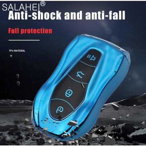 TPU Car Key Case Protective Cover For Geely Azkarra FY11 Atlas Pro New Emgrand GS X6 SUV EC7 Car Smart Key Shell Keychain