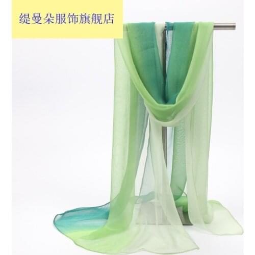 Long scarf professional fine summer pink silk scarf female spring and autumn strips small silk scarf solid color scarf chiffon