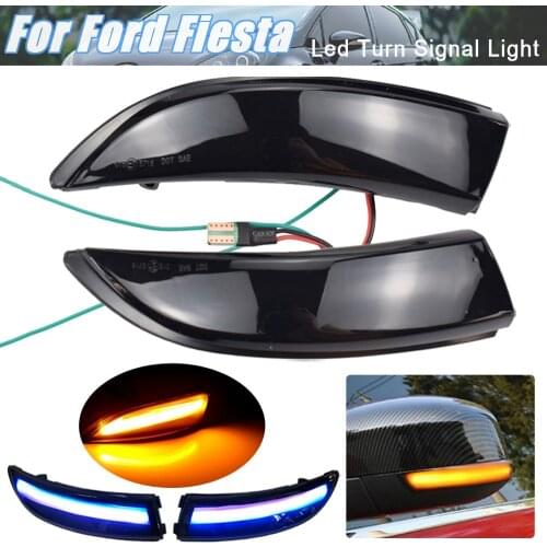 2xFlowing Turn Signal Bicolor LED Light For Ford Fiesta 2008-2017 B-Max 2008-2017 Side Rearview Mirror Dynamic Indicator Blinker