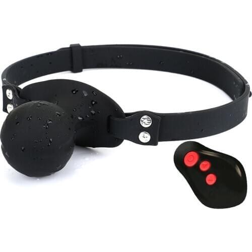 Electric Shock Wireless Remote Mouth Gag Ball BDSM Bondage Restraints Fetish Training Female Slave Cosplay Adult Sex Toys