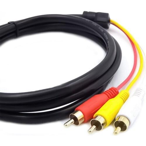 HDMI-compatible To 3Rca Scart Two-In-One Ad Ter Cable 1.5M HDMI-compatible Male S-Video To 3 Rca Av Audio Cable 3