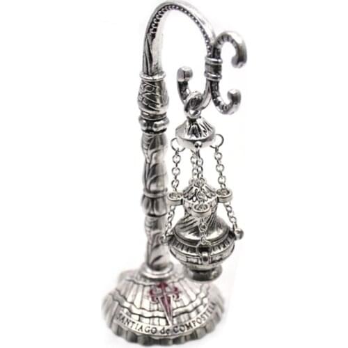 Christian Incense Burner,Orthodox Greek Censer Incense Burner Liturgy Silver Cross Vintage Design for Church and Home