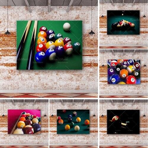 Game room wall art canvas-color billiard art canvas poster/printed picture wall art decoration poster
