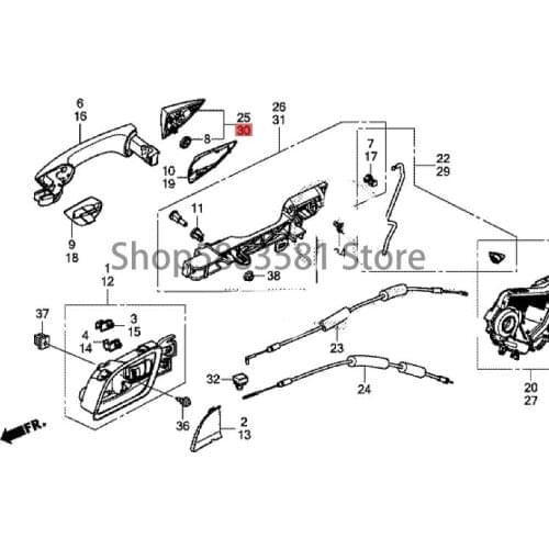 CarRear door outer handle decorative cover Front door handle lock core shell hon daa cu rai lx Handguard handle cover