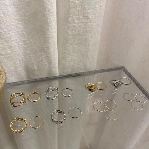 2021 Fashion Geometric Metal Punk Rings For Women Girls Index Finger Heart Chain Buckle Joint Tail Ring Party Jewelry Gifts