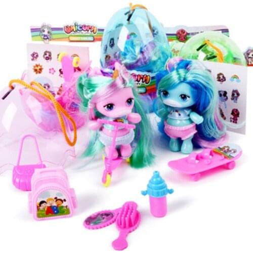 Kawaii Unicorn Fashion Doll Soft Stuffed Rubber Baby Girls Boys Play House Toy Interactive Dolls For For Children Girls Gift