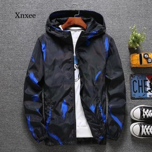 New Men Jacket Spring Autumn Camouflage Fashion Hooded Thin Windproof Jackets Large Size Baseball Harajuku Coat Clothes