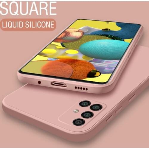 Square Liquid Silicone Case For Samsung Galaxy A52 A72 A71 A51 S20 FE S21 Ultra S10 Plus A42 A31 A42 A32 Slim Matte Soft Cover