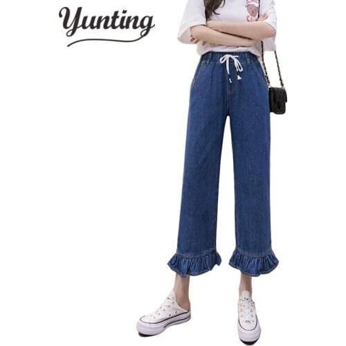 Summer Harem Pants Jeans Women High Waist Casual Streetwear Female Blue Denim Pants Plus Size 5XL