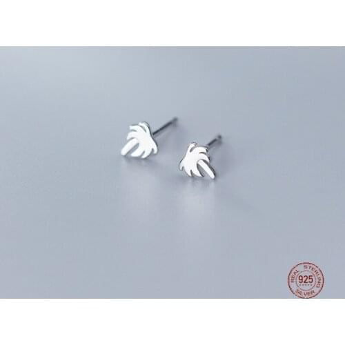LKO Creative Design Coconut Tree Earrings 925 Sterling Silver Smooth Surface Classic Jewelry For Girl Woman Ear Ornaments