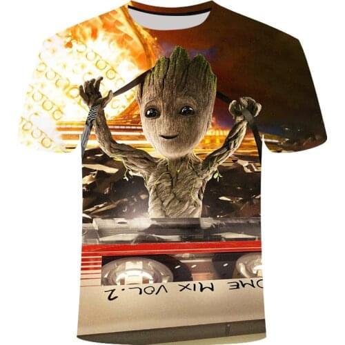 Cute Groot Guardian Of The Galaxy Printed 3D T-shirt Unisex Tops Men/women Tshirt Children Funny Kids Fashion Cartoon T Shirt