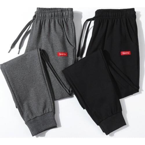 Cotton New Sweatpants Mens streetwear Pants Fashion Pencil linen Pants Men Full Length Drawstring Trousers For Men Casual Pants