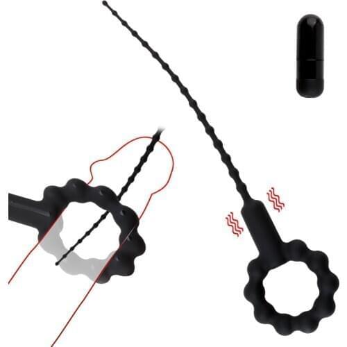 Soft Silicone Vibration Pull Bead Urethral Plug Horse Eye Stick Masturbation Penis Plug Urethral Stimulation Sex Toys For Men