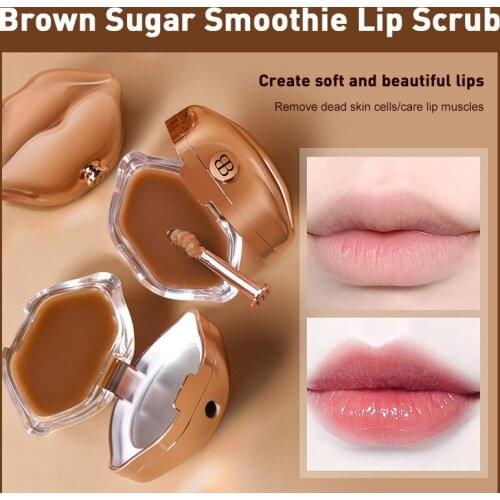 NEW Arrival Lip Oil Moisturizing Brown Sugar Smoothie Lip Scrub Fades Lip Wrinkles Lip Balm Makeup Gentle Exfoliating 12g