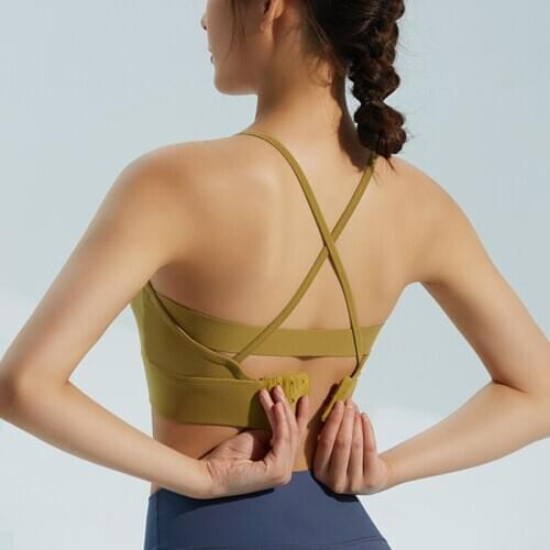 New Traceless Sports Bra Women Shockproof Small Chest Yoga Underwear Running Fitness Vest Small Sling Gathered Bra