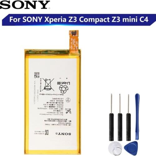 Original Replacement Battery For SONY Xperia Z3 Compact Z3 mini C4 M55W D5833 D5803 SO-02G Z3 MINI LIS1561ERPC Genuine 2600mAh