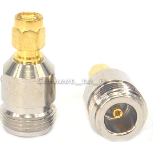 2 Pieces SMA - N Adapter N Female Jack to SMA Male Plug Straight Adapter RF Connector NEW High Quality
