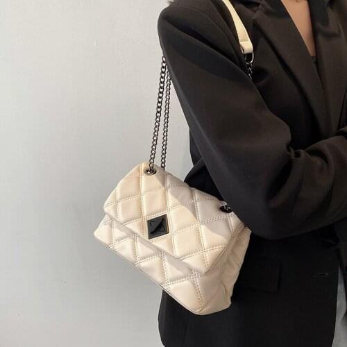 Popular small bag female 2021 new trendy all-match shoulder bag messenger bag rhombus chain bag