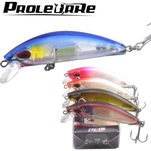 Proleurre 1Pcs Luminous Minnow Lure Japan Laser Hard bait Aritificial ABS fish Wobblers Fishing Lures Good Crankbaits Peche