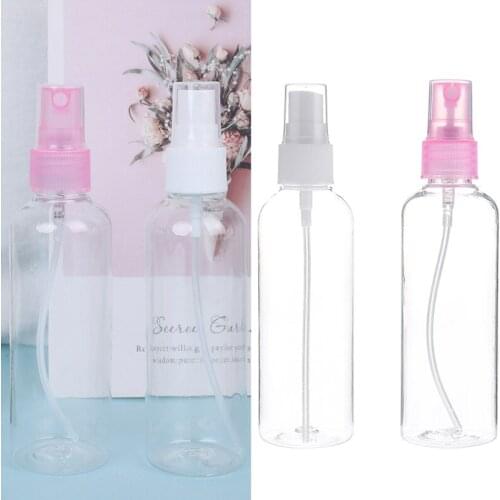 Transparent Empty Spray Bottles 100ml Plastic Mini Refillable Container 1PC Empty Cosmetic Containers Mist Pump Alcohol Atomizer