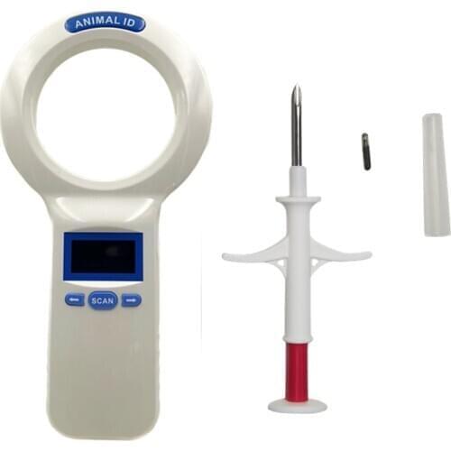 ISO11784/785 FDX-B RFID handheld temperature sense reader and temperature injector syringes