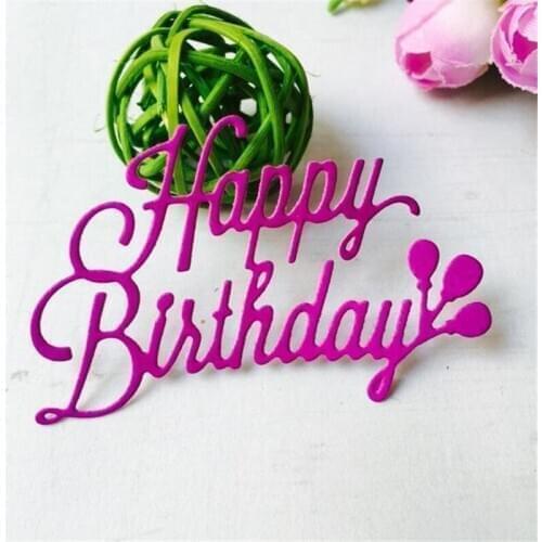 CUTTING DIES stamp Happy Birthday cutout lace hollow embossing stencil DIY Scrapbook Paper Album