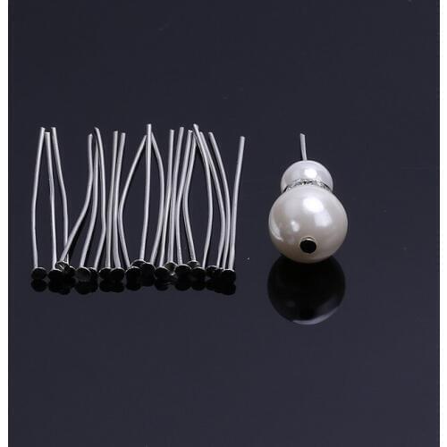 Topstore Free shipping 500PCS White - K Plated Flat Head Pin Needle Findings 35M,M" HOT
