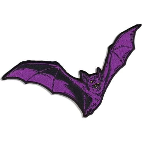 Purple Bat Embroidered Patches Iron on Patches for Clothing Hallowmas Embroidery High Quality Badges Appliques DIY Free Shipping