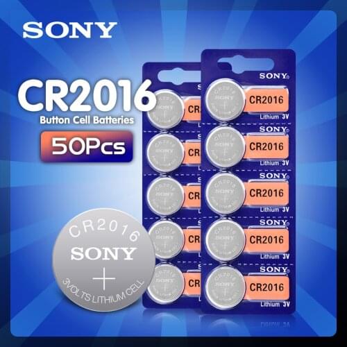 High Quality 50PCS Sony 3V CR2016 Lithium Cell Button Battery DL2016 KCR2016 CR 2016 Button batteries for watch Calculators