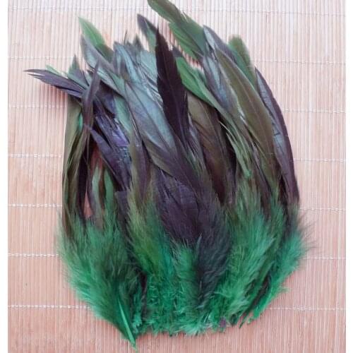 100Pcs 12.5-20cm Green Rooster Tail Feathers For DIY Crafts Dreamcatcher Jewelry Making Hat Decoration Pheasant Chicken Plume