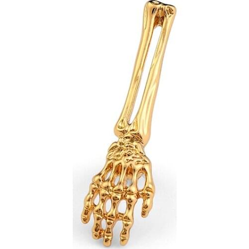 Harong Skull Ghost Hand Pins Metal Enamel Skeleton Brooch Badge Women Punk Jewelry Halloween Gifts Children Clothes Accessories